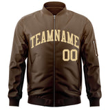 Custom Gradient Fashion Full-Zip Bomber Jacket Stitched Personalized Name Number Logo Letterman Jacket With Pocket