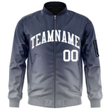 Custom Gradient Full-Zip College Jacket Windreaker Letterman Bomber Coat Stitched Name Number Baseball Jacket Big Size With Pocket