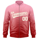 Custom Gradient Full-Zip Personalized Stitched Letters Logo Sweatshirt Letterman Bomber Coats for Adult/Youth With Pocket