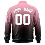 Custom Gradient Full-Zip Personalized Stitched Letters Logo Sweatshirt Letterman Bomber Coats for Adult/Youth With Pocket
