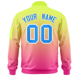 Custom Gradient Fashion Full-Zip Baseball Jacket Windreaker Letterman Bomber Coat Stitched Name Number Logo Unisex With Pocket