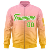 Custom Gradient Full-Zip Bomber Lightweight Coat Personalized Stitched Name Number Baseball Jacket for Adult Youth S-6XL