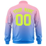 Custom Gradient College Jackets Full-Zip Stitched Casual Sweatshirt Letterman Bomber for Adult Youth S-6XL With Pocket