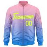 Custom Gradient College Jackets Full-Zip Stitched Casual Sweatshirt Letterman Bomber for Adult Youth S-6XL With Pocket