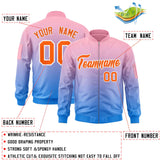 Custom Gradient College Jackets Full-Zip Stitched Casual Sweatshirt Letterman Bomber for Adult Youth S-6XL With Pocket