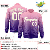 Custom Gradient College Jackets Full-Zip Stitched Casual Sweatshirt Letterman Bomber for Adult Youth S-6XL With Pocket