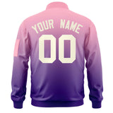 Custom Gradient College Jackets Full-Zip Stitched Casual Sweatshirt Letterman Bomber for Adult Youth S-6XL With Pocket