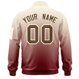 Custom Gradient College Jackets Full-Zip Stitched Casual Sweatshirt Letterman Bomber for Adult Youth S-6XL With Pocket