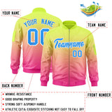 Custom Gradient College Jackets Full-Zip Stitched Casual Sweatshirt Letterman Bomber for Adult Youth S-6XL With Pocket