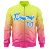 Custom Gradient College Jackets Full-Zip Stitched Casual Sweatshirt Letterman Bomber for Adult Youth S-6XL With Pocket