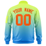 Custom Gradient College Jackets Full-Zip Stitched Casual Sweatshirt Letterman Bomber for Adult Youth S-6XL With Pocket