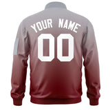 Custom Gradient Full-Zip Varsity Baseball Jacket Stitched Sweatshirt Letterman Bomber Personalized Name Number Logo Unisex With Pocket