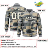 Custom Full-Zip Camo Fashion Lightweight College Jacket Stitched Text Logo Letterman Bomber for Adult/Youth Big Size