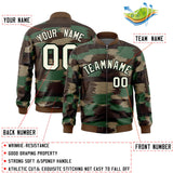 Custom Full-Zip Camo Fashion Lightweight College Jacket Stitched Text Logo Letterman Bomber for Adult/Youth Big Size