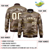 Custom Full-Zip Camo Fashion Lightweight College Jacket Stitched Text Logo Letterman Bomber for Adult/Youth Big Size