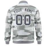 Custom Full-Zip Camo Fashion Lightweight College Jacket Stitched Text Logo Letterman Bomber for Adult/Youth Big Size