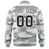 Custom Full-Zip Camo Fashion Lightweight College Jacket Stitched Text Logo Letterman Bomber for Adult/Youth Big Size