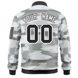 Custom Full-Zip Camo Fashion Lightweight College Jacket Stitched Text Logo Letterman Bomber for Adult/Youth Big Size