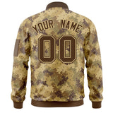 Custom Camo Full-Zip Casual Sweatshirt Letterman Bomber Coats Stitched Letters Logo Fashion College Jacket for Adult/Youth