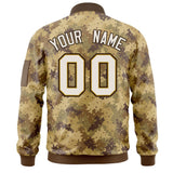 Custom Camo Full-Zip Casual Sweatshirt Letterman Bomber Coats Stitched Letters Logo Fashion College Jacket for Adult/Youth