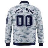 Custom Camo Full-Zip Casual Sweatshirt Letterman Bomber Coats Stitched Letters Logo Fashion College Jacket for Adult/Youth