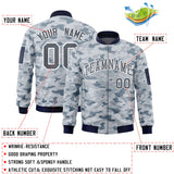 Custom Camo Full-Zip Casual Sweatshirt Letterman Bomber Coats Stitched Letters Logo Fashion College Jacket for Adult/Youth