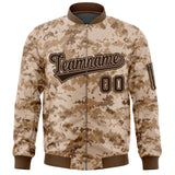 Custom Camo Full-Zip Varsity Jacket Personalized Baseball Letterman Jackets Stitched Text Logo Unisex Big Size