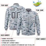 Custom Camo Full-Zip Varsity Jacket Personalized Baseball Letterman Jackets Stitched Text Logo Unisex Big Size