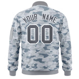 Custom Camo Full-Zip Varsity Jacket Personalized Baseball Letterman Jackets Stitched Text Logo Unisex Big Size