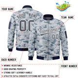 Custom Camo Full-Zip Varsity Jacket Personalized Baseball Letterman Jackets Stitched Text Logo Unisex Big Size