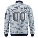 Custom Camo Full-Zip Varsity Jacket Personalized Baseball Letterman Jackets Stitched Text Logo Unisex Big Size