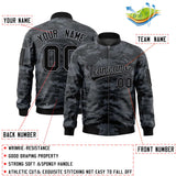 Custom Camo Full-Zip Personalized Baseball Letterman Jackets Stitched Text Logo for Adult/Youth Big Size