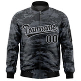 Custom Camo Full-Zip Personalized Baseball Letterman Jackets Stitched Text Logo for Adult/Youth Big Size