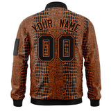 Custom Camo Full-Zip Personalized Baseball Letterman Jackets Stitched Text Logo for Adult/Youth Big Size