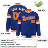 Custom Color Block Bomber Varsity Full-Snap Baseball Jacket Long Sleeve With Letters Casual Coats