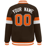 Custom Color Block Bomber Varsity Full-Snap Baseball Jacket Long Sleeve With Letters Casual Coats