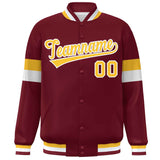 Custom Color Block Bomber Varsity Full-Snap Baseball Jacket Long Sleeve With Letters Casual Coats