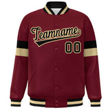 Custom Color Block Bomber Varsity Full-Snap Baseball Jacket Long Sleeve With Letters Casual Coats