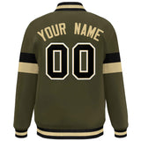 Custom Color Block Bomber Varsity Full-Snap Baseball Jacket Long Sleeve With Letters Casual Coats