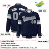 Custom Color Block Bomber Varsity Full-Snap Baseball Jacket Long Sleeve With Letters Casual Coats