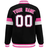 Custom Color Block Bomber Varsity Full-Snap Baseball Jacket Long Sleeve With Letters Casual Coats