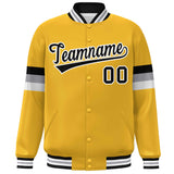 Custom Color Block Long Sleeve With Letters Casual Coats  Bomber Varsity Full-Snap Baseball Jacket