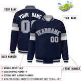 Custom Color Block Full-Snap Lightweight College Jacket Stitched Text Logo for Adult Baseball Jacket