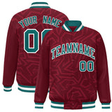 Custom Graffiti Pattern Varsity Jacket Customized Logo Name and Number Embroidery Fashionable College Jacket