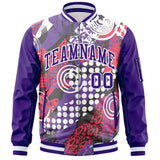 Custom Graffiti Pattern Personalized Stitched Varsity Fashion Lightweight Letterman Bomber Jacket