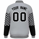 Custom Color Block Pattern Bomber Varsity Jacket Personalized Stitched Baseball Jacket