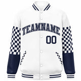 Custom Color Block Pattern Bomber Varsity Jacket Personalized Stitched Baseball Jacket