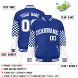 Custom Color Block Pattern Bomber Varsity Jacket Personalized Stitched Baseball Jacket