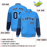 Custom Color Block Pattern Bomber Varsity Jacket Personalized Stitched Baseball Jacket