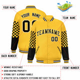 Custom Color Block Pattern Bomber Varsity Jacket Personalized Stitched Baseball Jacket